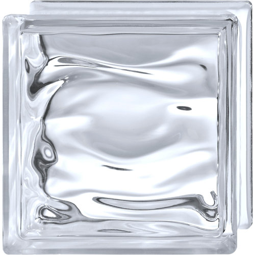 Bloque de vidrio ondulado neutro agua 19x19x8 cm