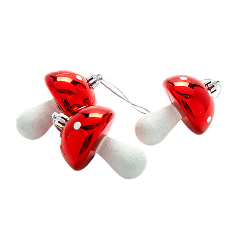 Set de 3 adornos setas rojo y plata 8 cm