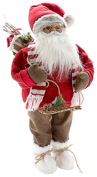 Nuevo XL grande 70cm Santa Claus Padre Navidad Figura Navidad Decoración Fuego lado 