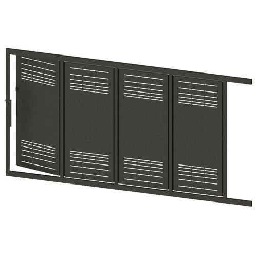 Puerta corredera+peatonal parallels gris forja 400x200 cm