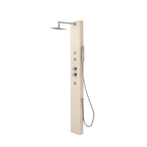Columna ducha hidromasaje termostática baños 10 pizarra blanco