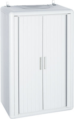 Armario resina 59x100x38.5 cm color blanco 2 persianas · MERLIN