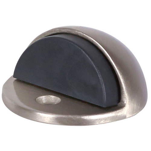 Tope de puerta para fijar en suelo plata de 4,5x2,5x4,5 cm