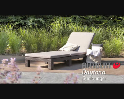 Tumbona de jardín Daytona de resina marrón 80x22x120 cm · LEROY MERLIN