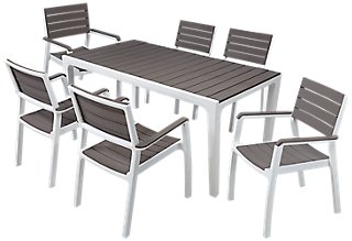 En honor Poner la mesa acumular Conjunto de muebles de exterior Harmony extensible de resina para 6  comensales · LEROY MERLIN