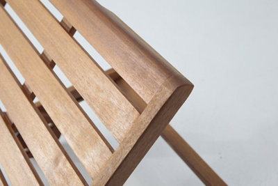 Tumbona de jardín Viena de madera marrón 74x30x201.5 cm · LEROY MERLIN