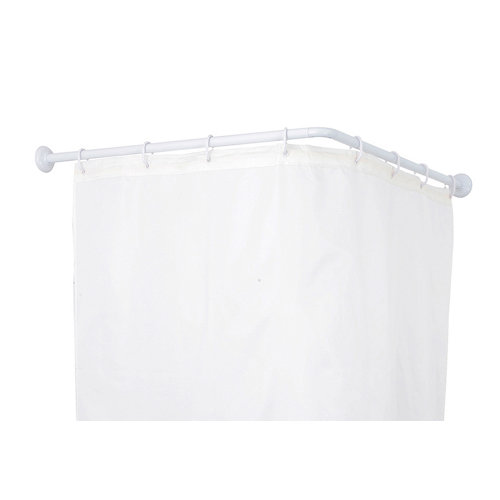 Barra cortina de baño angular blanco 90x90 cm