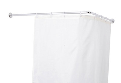 cuidadosamente Ordinario Persona Barra cortina de baño angular cromo 80x190 cm · LEROY MERLIN