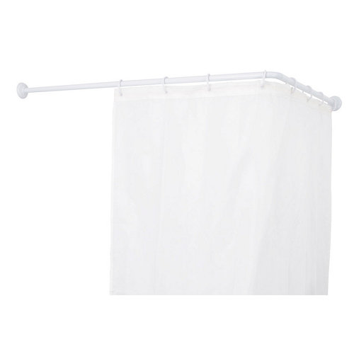 Barra cortina de baño angular blanco 80x190 cm
