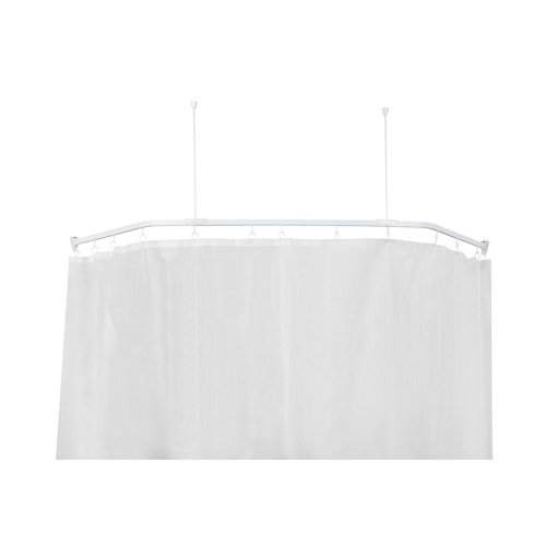 Barra cortina de baño flexible blanco 100 cm