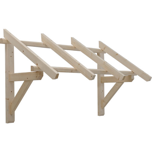 Kit de peldaños long line ancho 90cm cromo/natural 25 Marquesina de madera de abeto de 139x 80cm