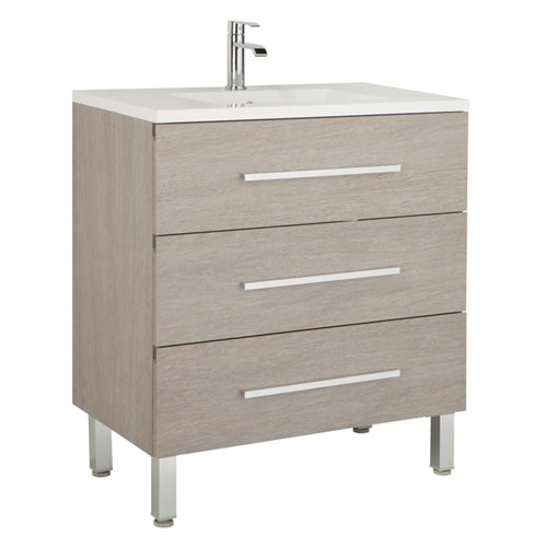 Mueble de baño madrid 80x45 cm roble gris