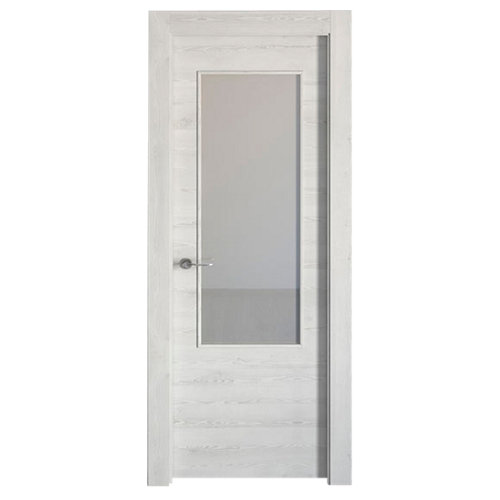 Puerta acristalada oslo roble gris 110x82,5 cm d 25 puerta oslo blanco de apertura derecha de 62.5 cm