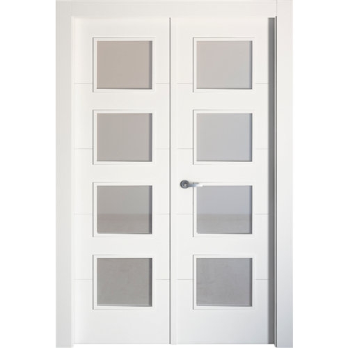 Puerta de interior corredera viena roble de 82.5 cm 26 puerta lucerna plus blanco de apertura derecha de 125 cm