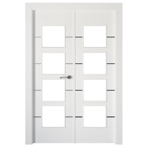 puerta noruega gris de apertura derecha de 82.5 cm 28 Puerta parís blanco de apertura izquierda de 115.00 cm