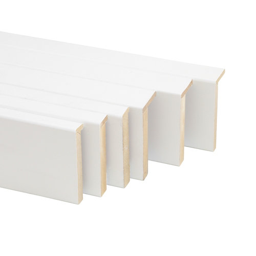 Kit de 6 tapetas en l de madera blanco 80 x 10-80 x 12 mm