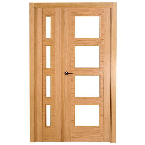 Puerta doble con cristal bari plus blanca 6x2x105cm i 27 puerta noruega roble de apertura derecha de 105 cm