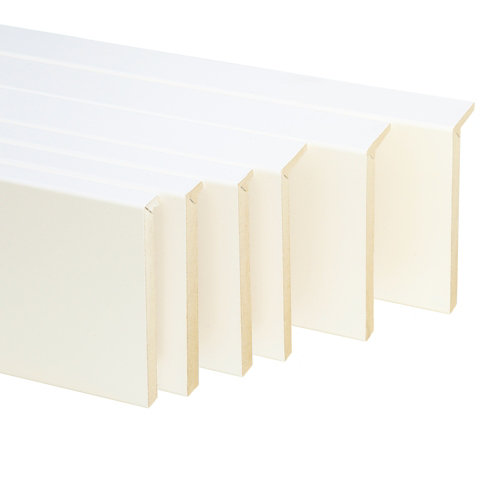Kit de 6 tapetas en l de madera blanco 110 x 10-110 x 12 mm