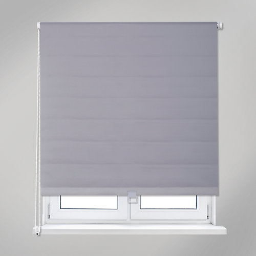 Estor enrollable opaco opaco easy ifit plata gris de 56x190cm de la marca ANSAR DECO en acabado de color Gris / plata fabricado en Poliéster y PVC