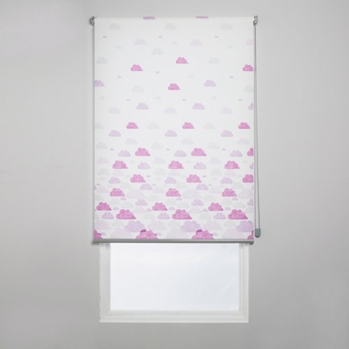 Estor enrollable translúcido nubes rosas rosa de 90x250cm