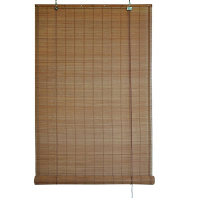 Montaje sin perforación Victoria M - Klemmfix Persiana Estor de bambú para Interiores 120 x 220 cm Color marrón Oscuro 