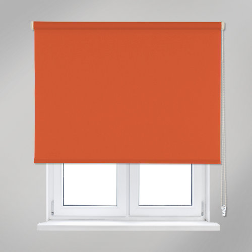 Estor enrollable opaco black out naranja de 90x250cm