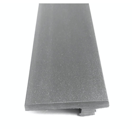 Remate lateral de composite gris 230x0,8x4,6 cm