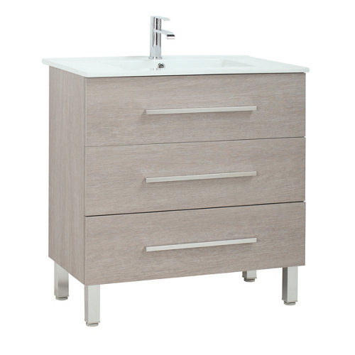 Mueble baño madrid roble gris 80 x 40 cm