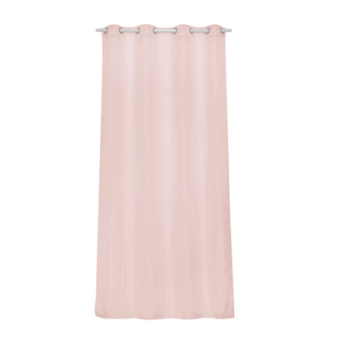 Visillo acabado en ollaos inspire polyone liso rosa de 140 x 280 cm