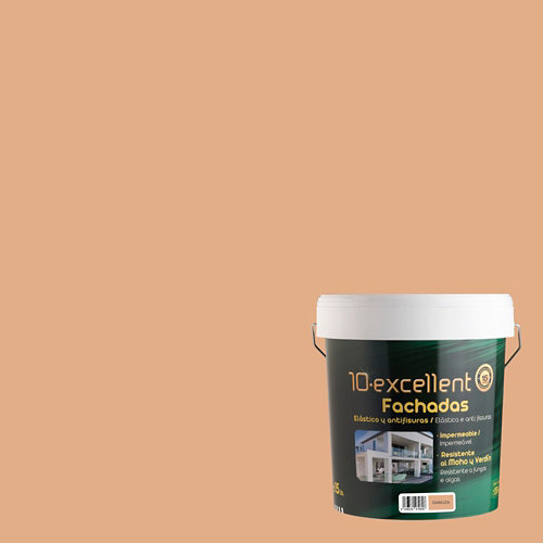 Pintura para fachadas elastica 10excellent gris medio 4l de la marca EXCELLENCE en acabado de color Marrón fabricado en Varios, ver descripción