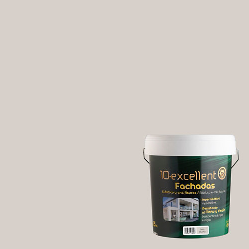 Pintura para fachadas elastica 10excellent verde oliva 4l de la marca EXCELLENCE en acabado de color Gris / plata fabricado en Varios, ver descripción