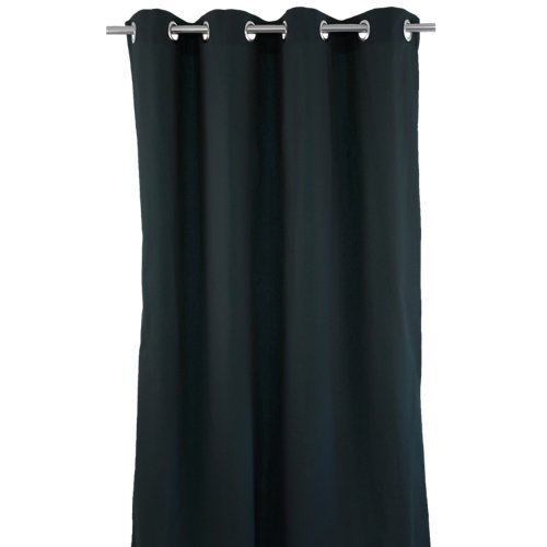 Cortina sunny con motivo liso negro de 280 x 140 cm