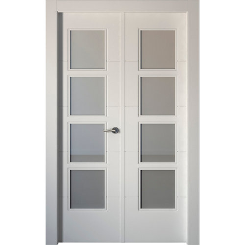 Puerta de entrada metálica saga sapelly izquierda de 90x210 cm 23 puerta holanda blanco de apertura izquierda de 125 cm
