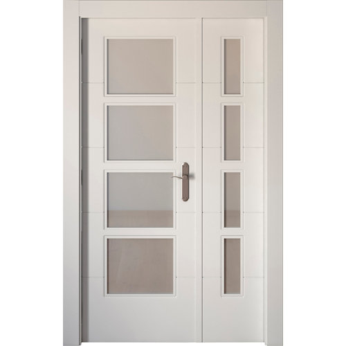 Suelo vinílico tarkett medio matrix hazelnut natural 3m. mínimo 6 m2. 28 puerta lucerna blanco de apertura izquierda de 105 cm