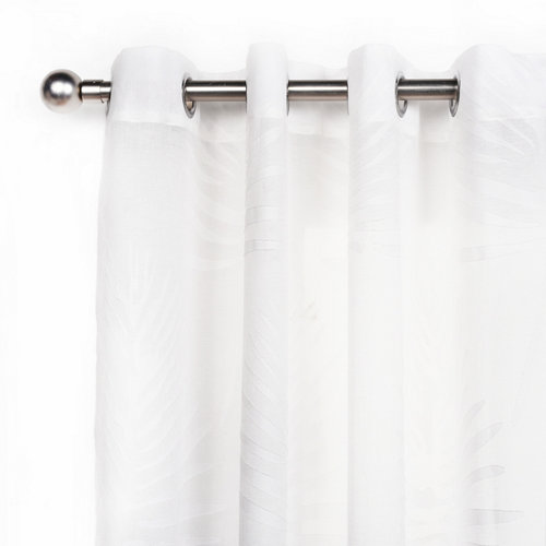 Visillo idoia con motivo liso blanco de 280 x 140 cm