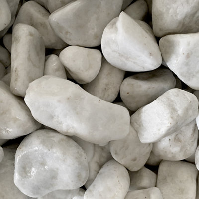 Saco de piedra calcárea rodada Blanco 20 kg 40 y 60 mm