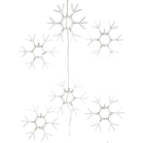 Cortina de luces blancas copos de nieve 1x1 m