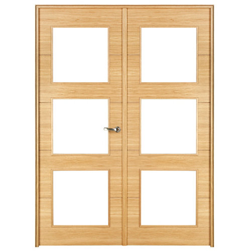 Puerta doble con cristal bari plus blanca 9x125cm (62+62) d 28 puerta viena roble de apertura izquierda de 125 cm