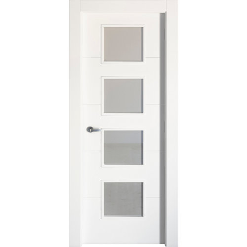 Puerta de entrada metálica saga blanco derecha blanco de 90x210 cm 27 puerta lucerna plus blanco de apertura derecha de 82.5 cm