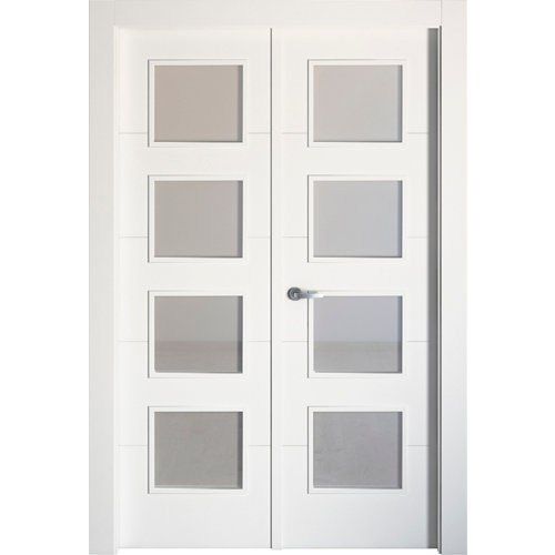 Jamba de mdf roble barnizado 70x10 mm x 2,20 m (ancho x grueso x largo) 23 puerta lucerna plus blanco de apertura derecha de 145 cm