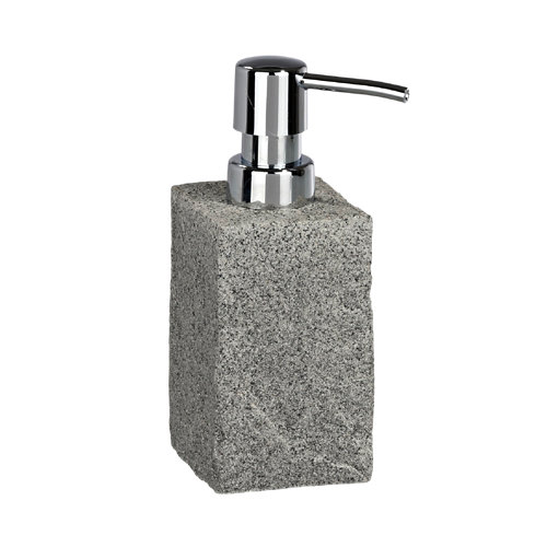 Dispensador de jabón granit de polirresina gris / plata