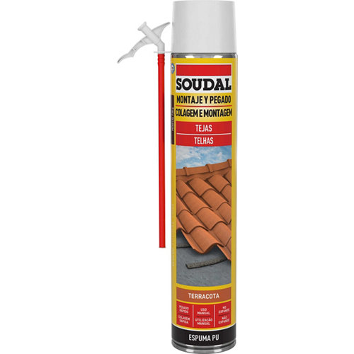 Espuma de poliuretano tejas soudal 750 ml terracota
