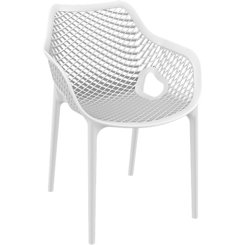 Silla de exterior de resina grid xl blanco 81x57x60 cm