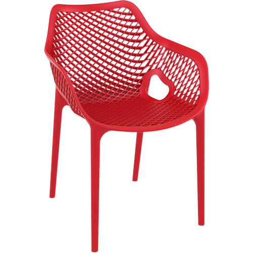 Silla de exterior de resina grid xl rojo 81x57x60 cm