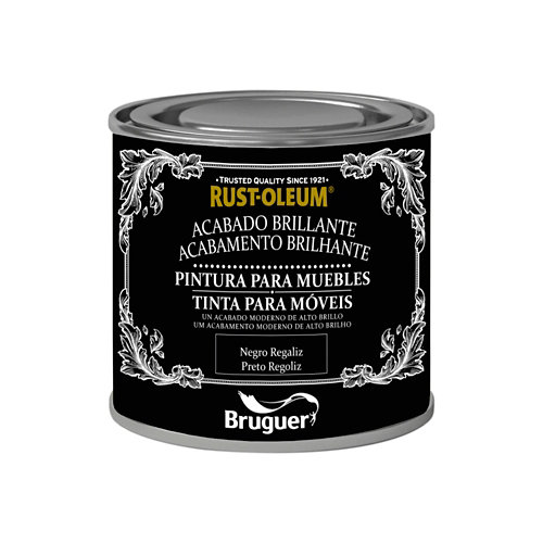 Pintura para muebles efecto brillante rust-oleum 125 ml negro regaliza