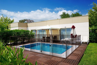 Valla de seguridad desmontable de poliéster / PVC marrón 125x100 cm