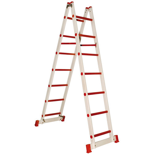 Escalera tijera fibra 7+7 peldaños 2 m