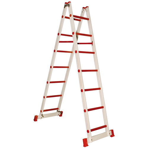 Escalera tijera fibra 9+9 peldaños 2,65 m