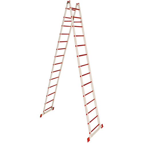 Escalera tijera fibra 14+14 peldaños 4 m