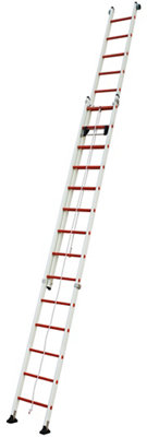 Escalera extensible con cuerda fibra 14+14 peldaños 4,1 m